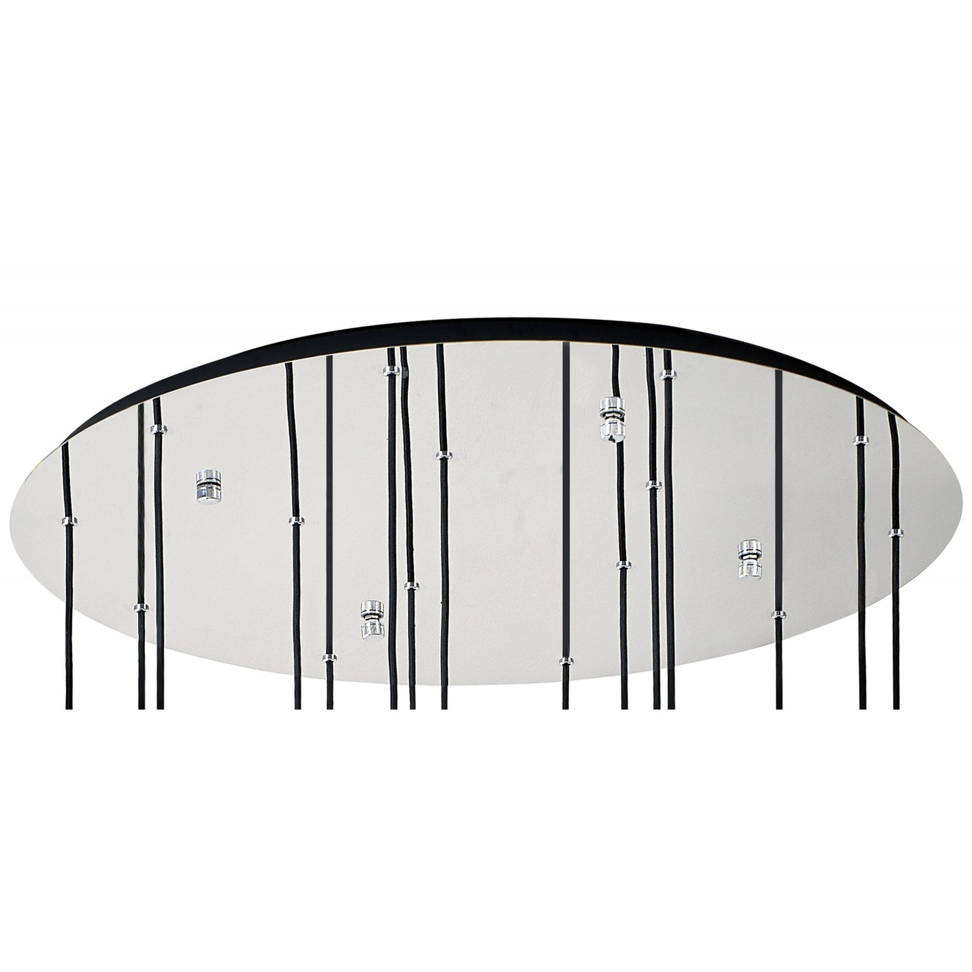 Fabula Kingfisher Adjustable 15 Light Round Pendant - Black & Smoke Fade Glass