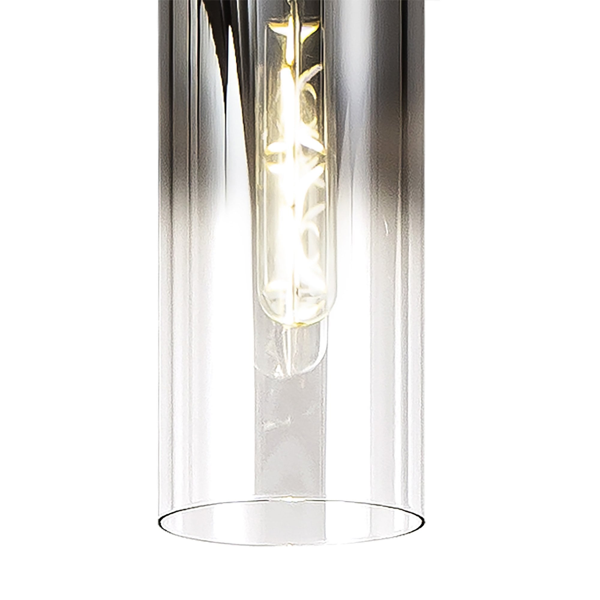 Fabula Kingfisher Adjustable 4 Light Linear Pendant - Black & Smoke Fade Glass