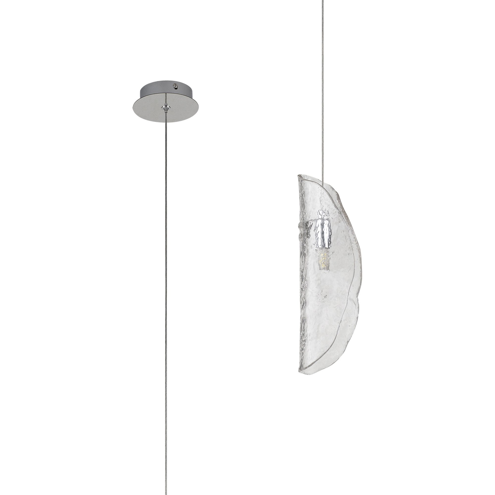 Fabula Chandos Single Pendant - Polished Chrome & Clear Glass