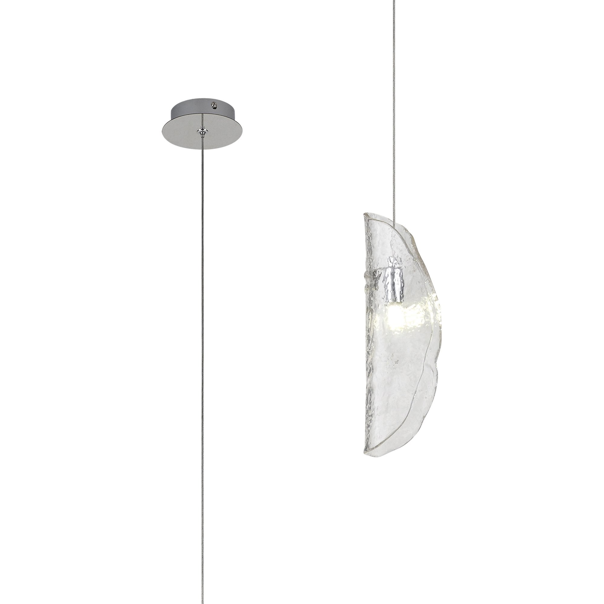 Fabula Chandos Single Pendant - Polished Chrome & Clear Glass