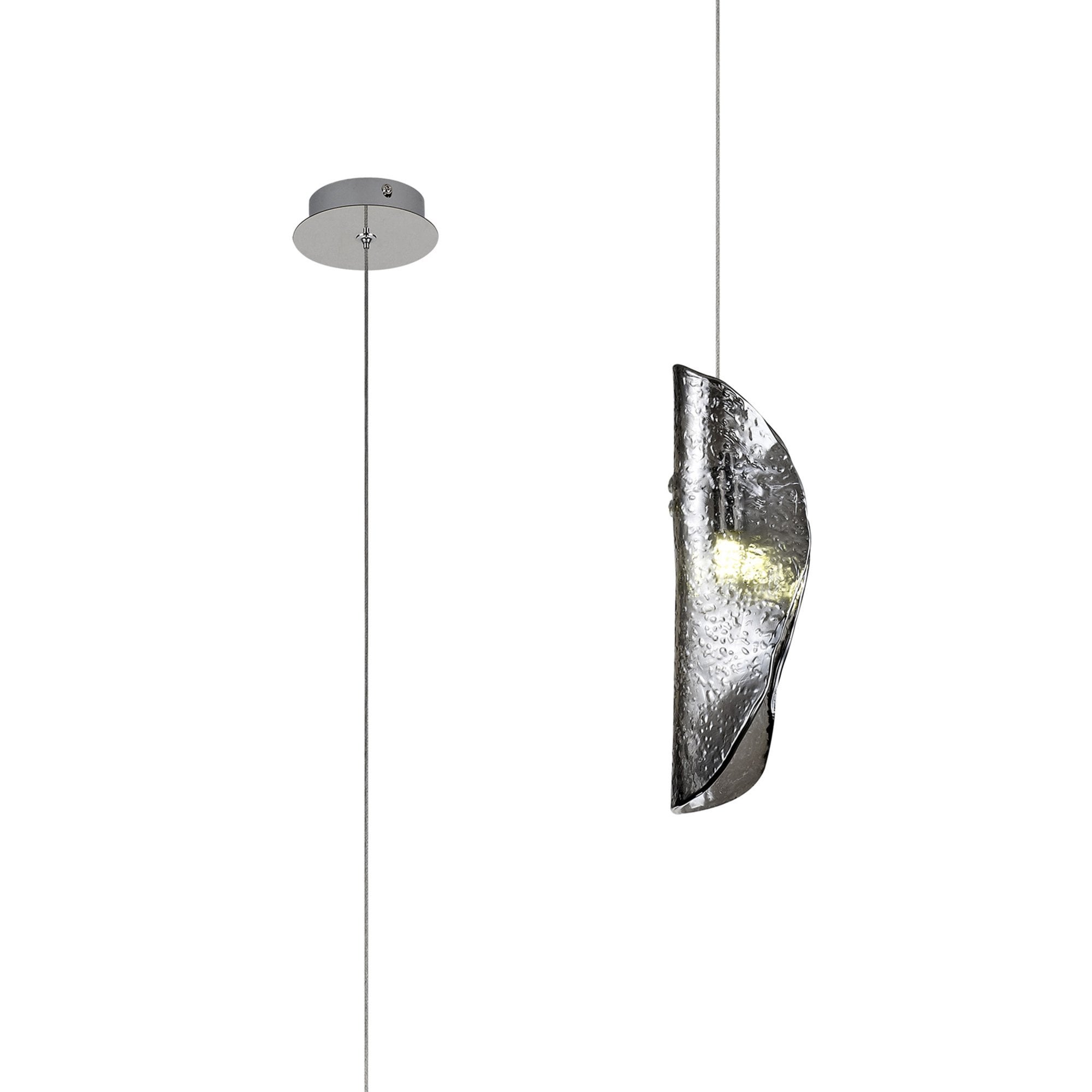 Fabula Chandos Single Pendant - Polished Chrome & Smoked Glass