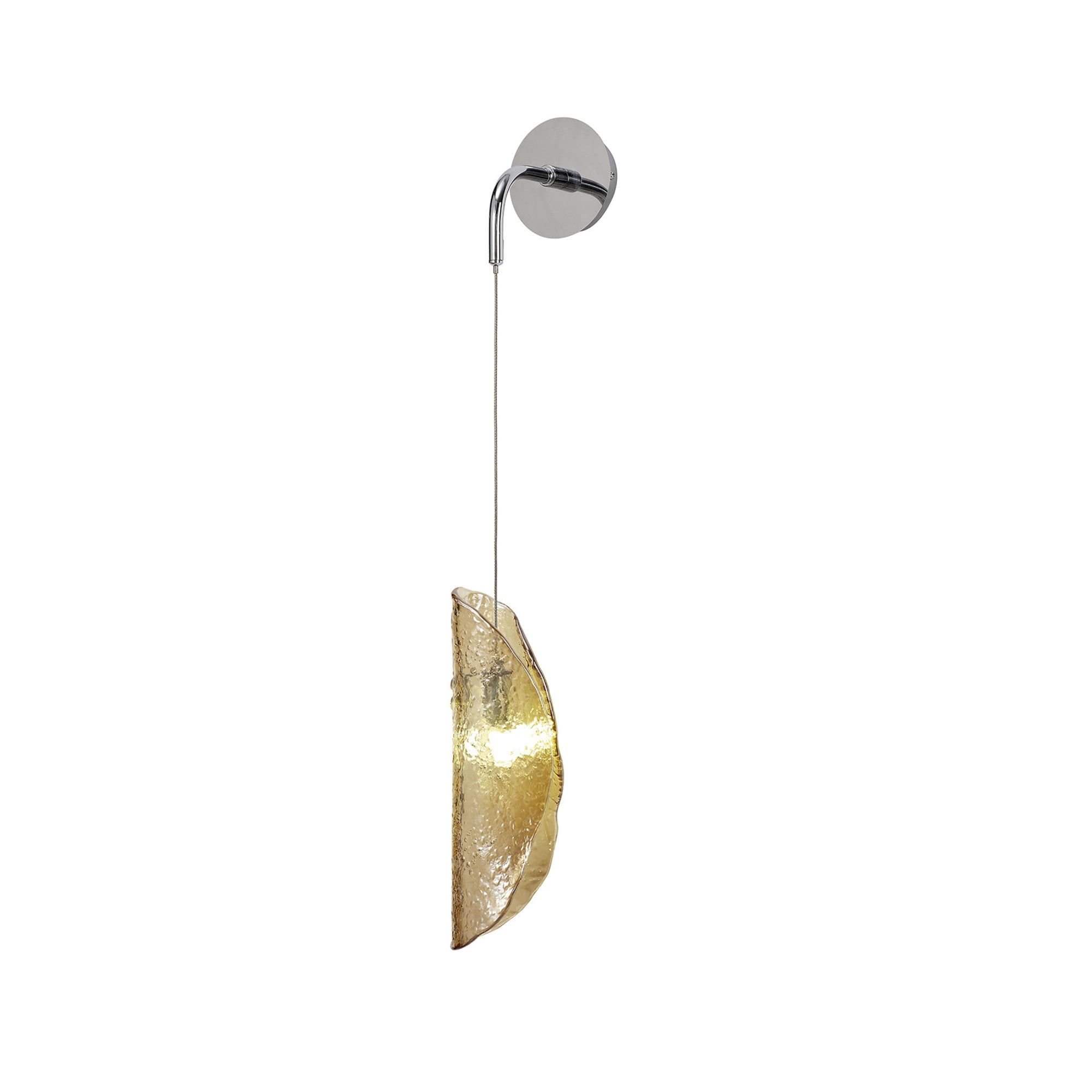 Fabula Chandos Wall Light - Polished Chrome & Amber Glass