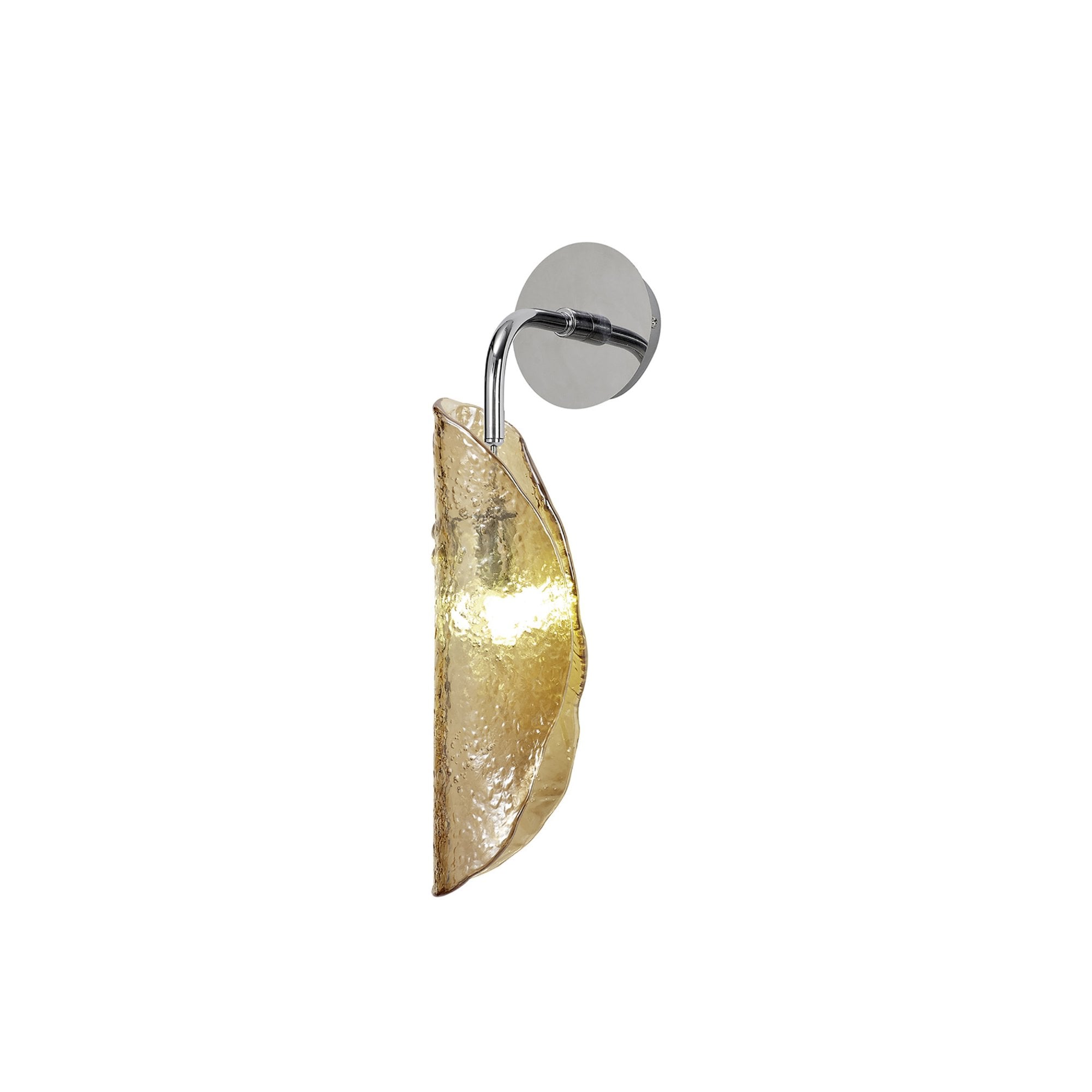 Fabula Chandos Wall Light - Polished Chrome & Amber Glass