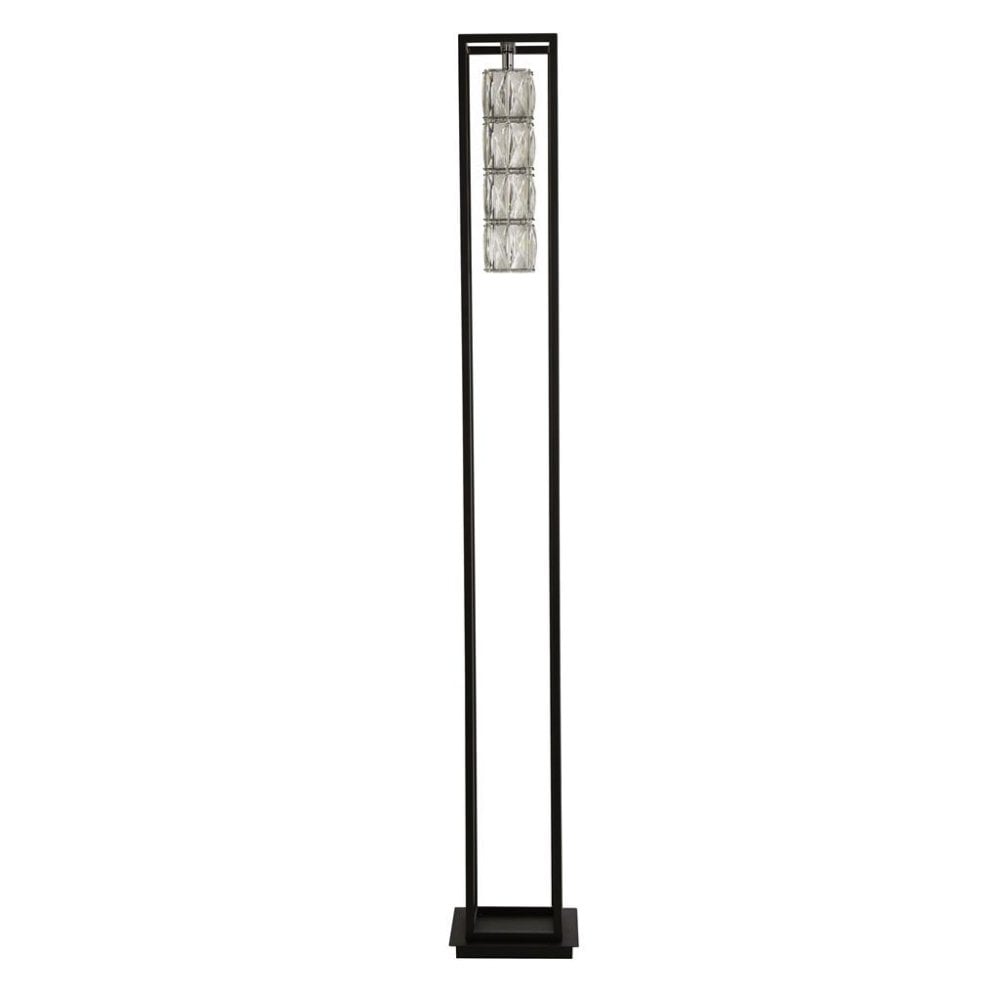 Searchlight Eden Floor Lamp - Matt Black & Crystal