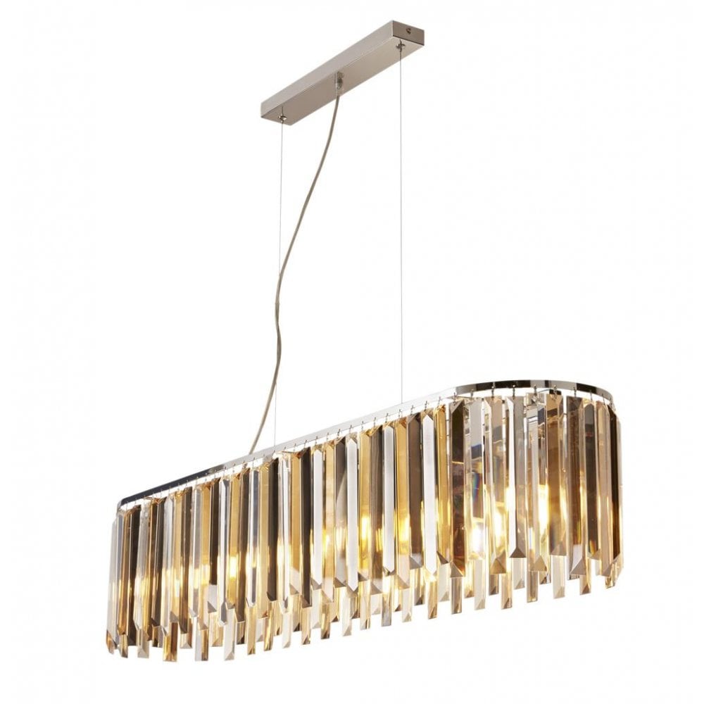 Searchlight Carlingford 8 Light Ceiling Pendant - Chrome & Glass Prisms