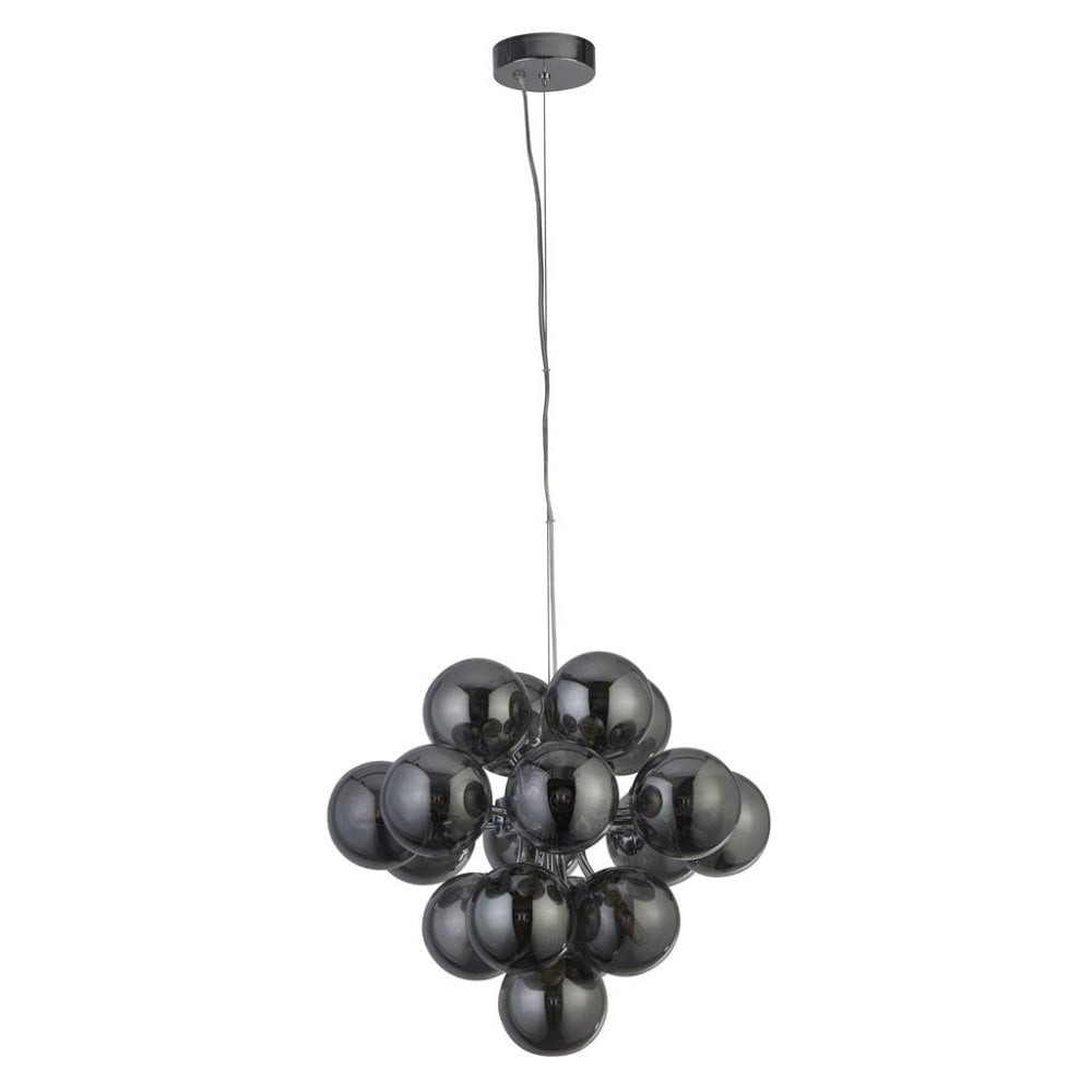 Searchlight Beau 17 Light Ceiling Pendant - Chrome & Smoked Glass
