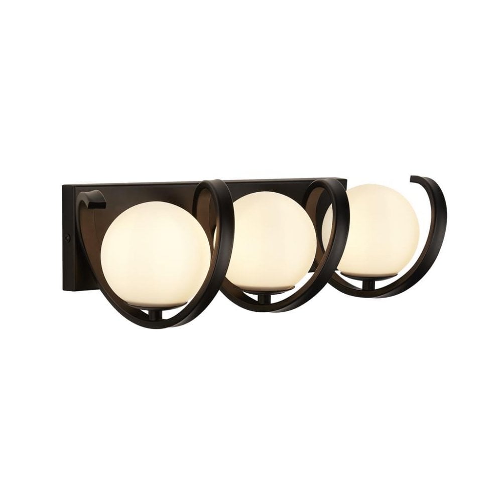 Searchlight Twirls 3 Light Wall Light - Black & Opal
