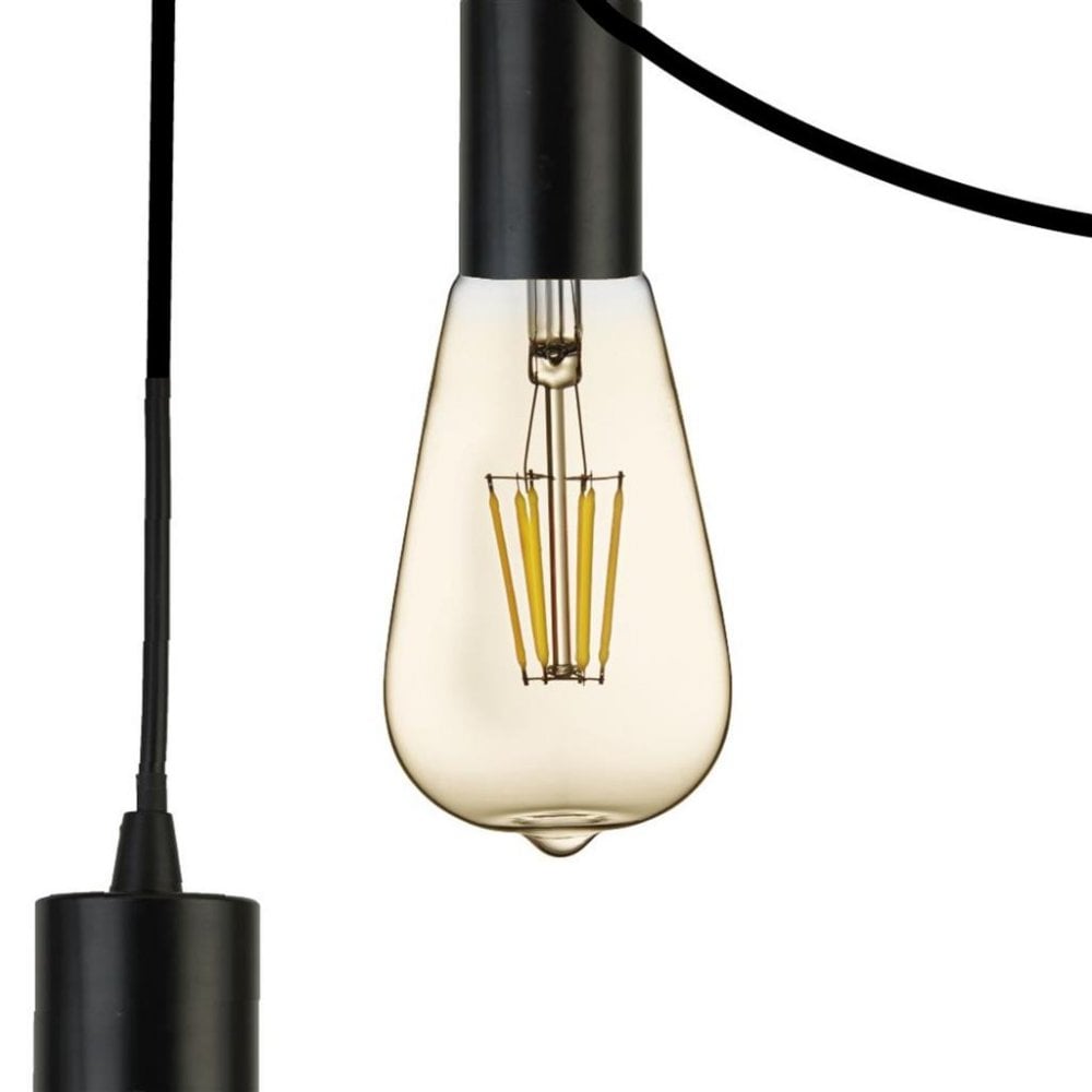 Searchlight Spencer 9 Light Ceiling Pendant - Black & Cables