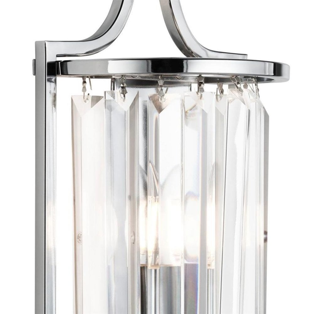 Searchlight Villier Wall Light - Chrome & Crystal Glass