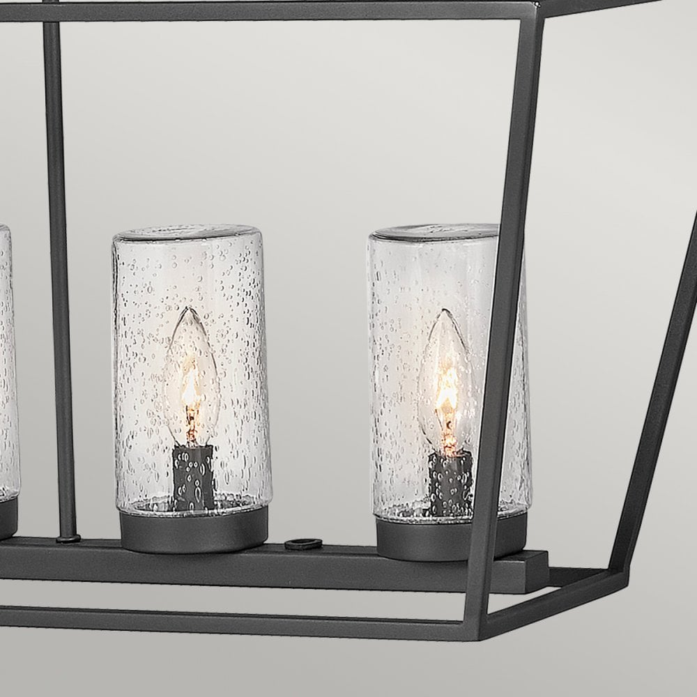 Quintiesse Alford Place 6 Light Outdoor Linear Pendant - Museum Black