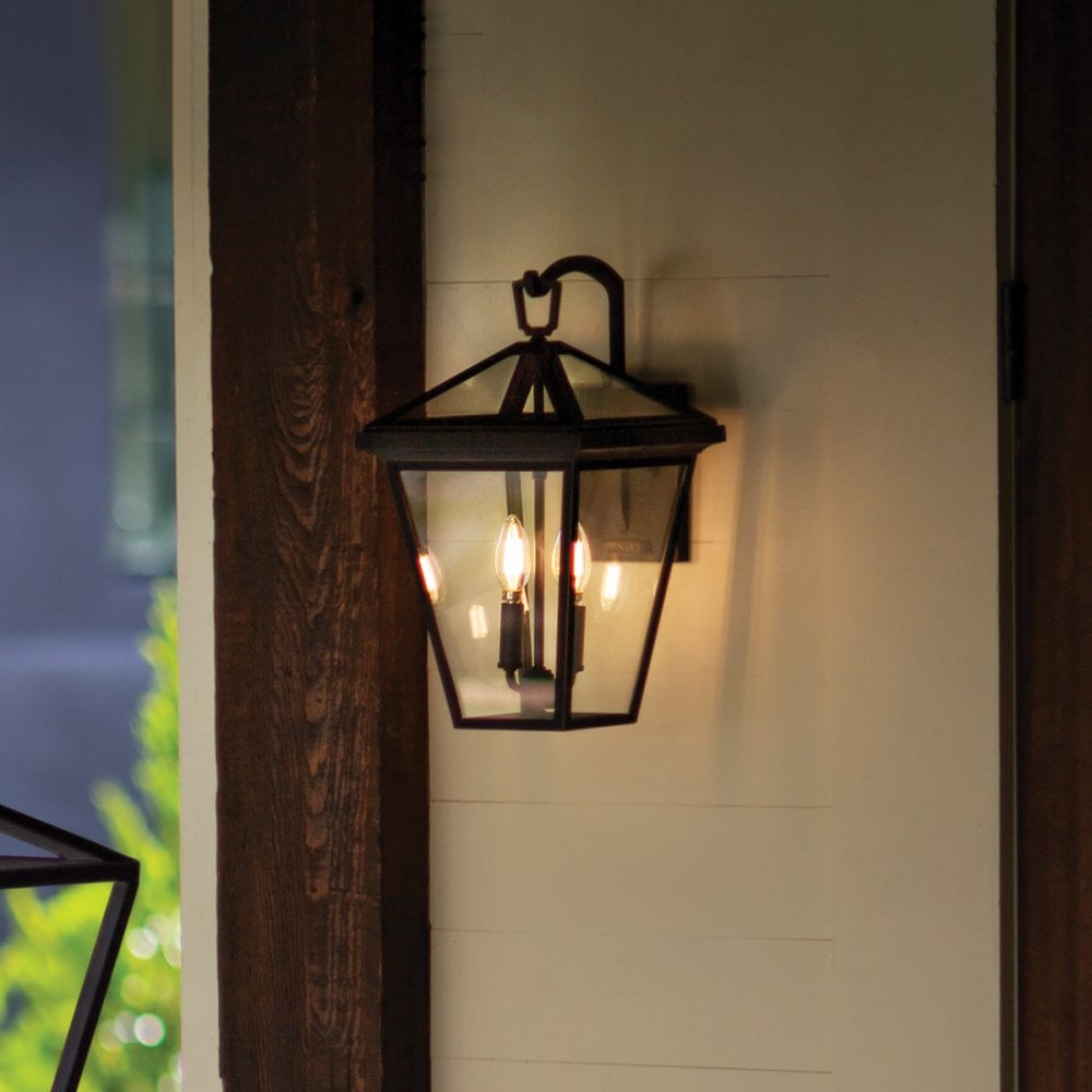 Quintiesse Alford Place 2 Light Medium Wall Lantern - Museum Black