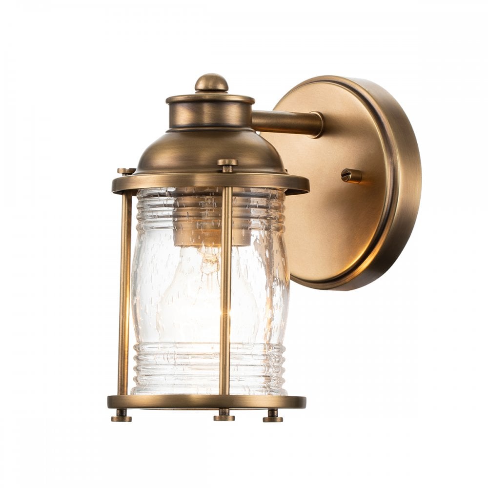 Quintiesse Ashland Bay Single Bathroom Wall Light - Natural Brass