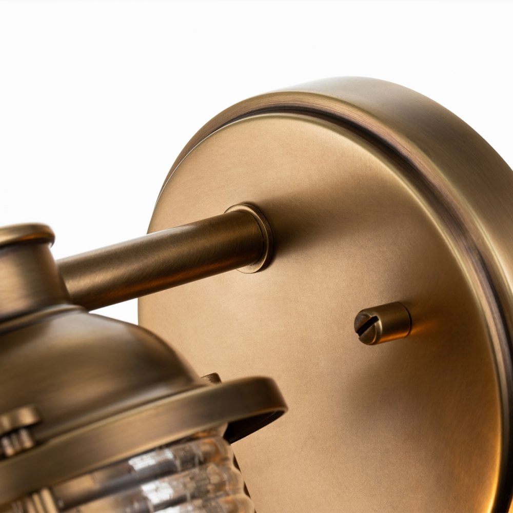 Quintiesse Ashland Bay Single Bathroom Wall Light - Natural Brass