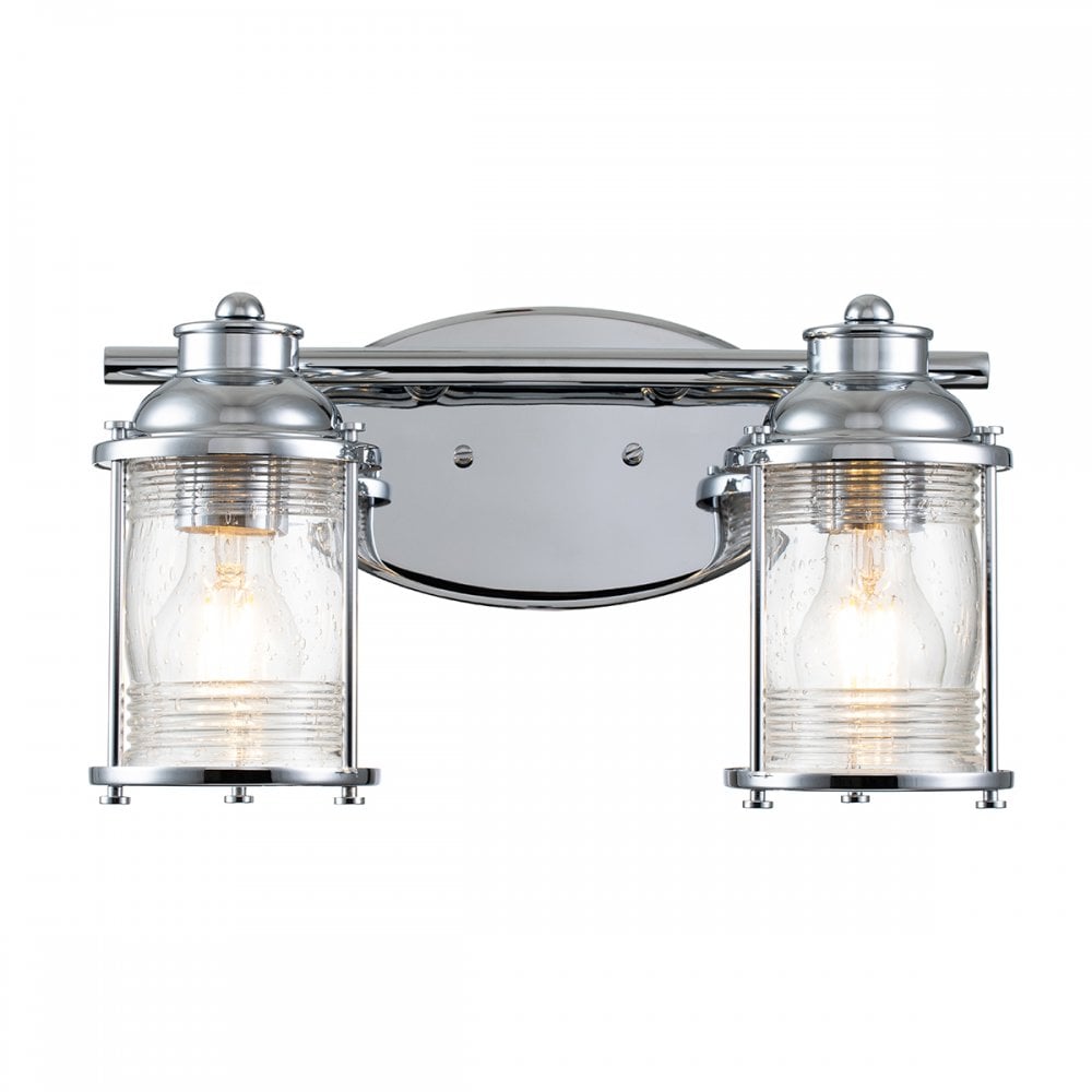 Quintiesse Ashland Bay 2 Light Bathroom Wall Light - Chrome