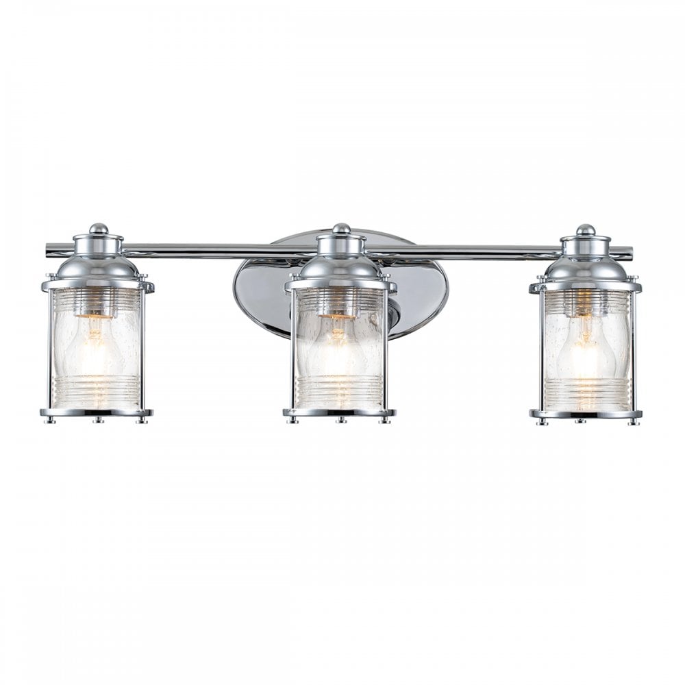 Quintiesse Ashland Bay 3 Light Bathroom Wall Light - Chrome