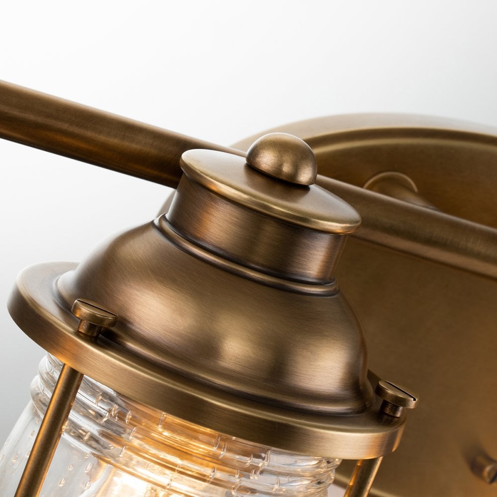 Quintiesse Ashland Bay 4 Light Bathroom Wall Light - Natural Brass