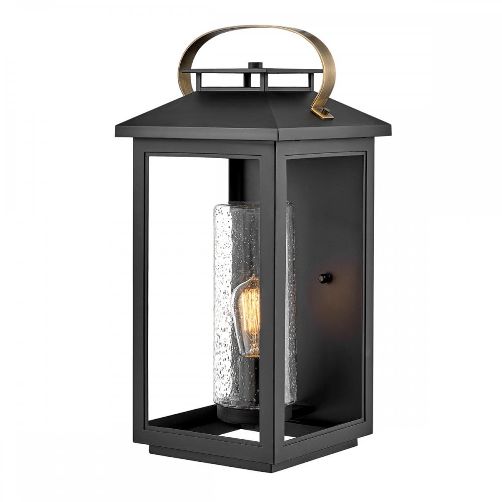 Quintiesse Atwater Single Large Wall Lantern - Black