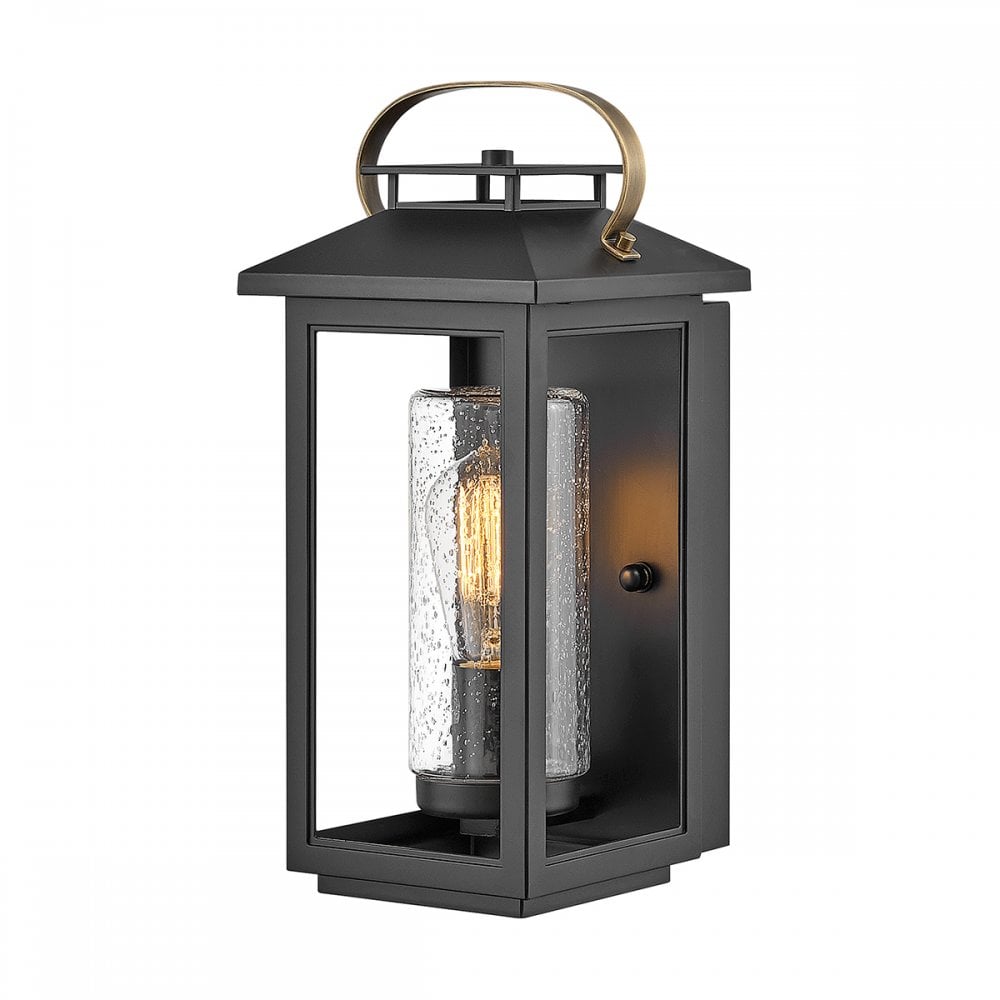 Quintiesse Atwater Single Small Wall Lantern - Black