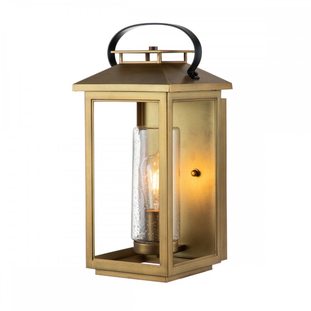 Quintiesse Atwater Single Medium Wall Lantern - Distressed Brass