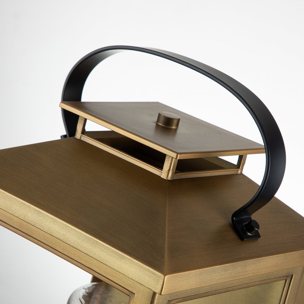 Quintiesse Atwater Single Medium Wall Lantern - Distressed Brass