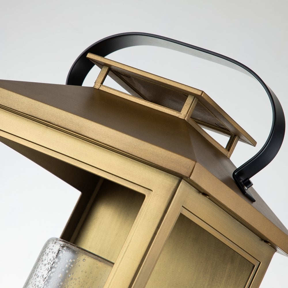 Quintiesse Atwater Single Large Wall Lantern - Distressed Brass