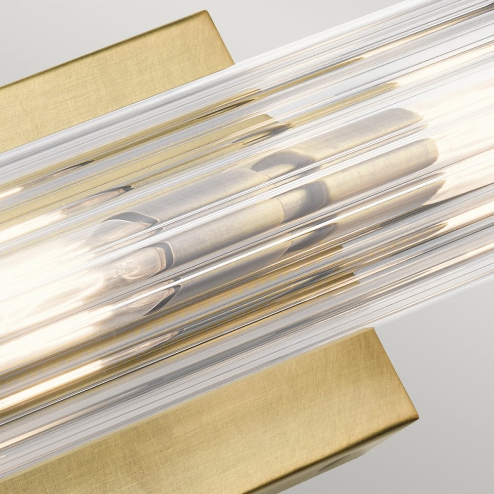 Quintiesse Azores 2 Light Bathroom Wall Light - Natural Brass