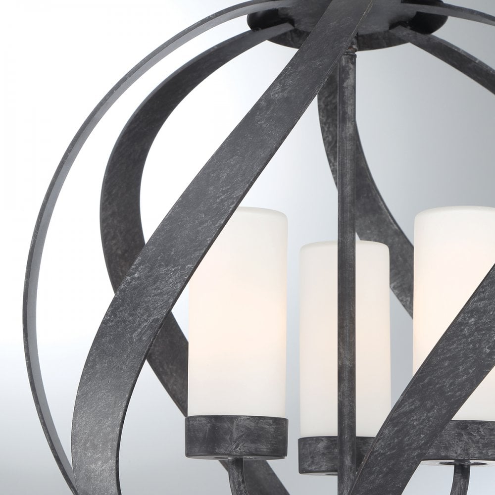 Quintiesse Blacksmith 3 Light Outdoor Chandelier - Old Black