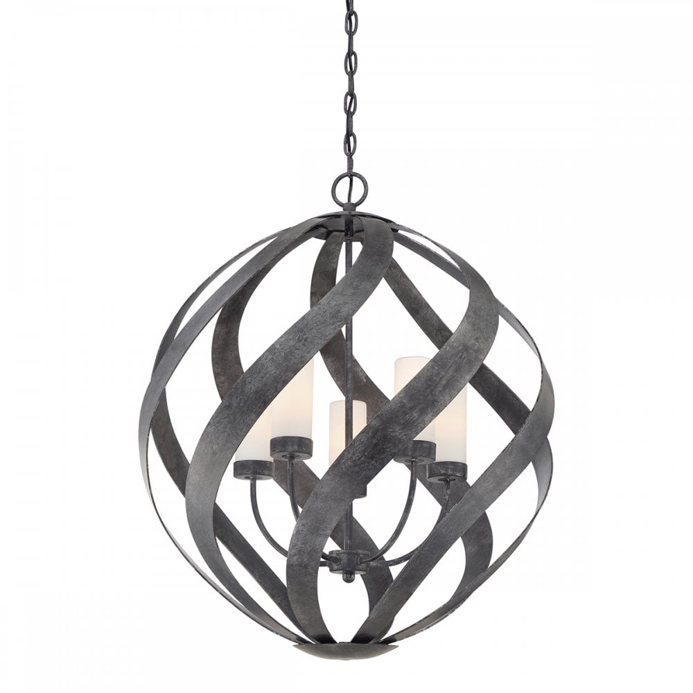Quintiesse Blacksmith 5 Light Outdoor Chandelier - Old Black