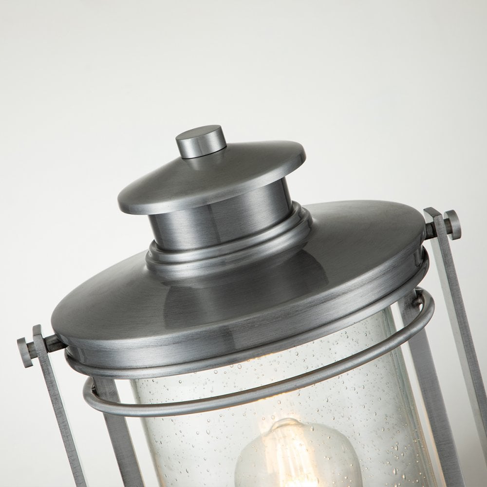 Quintiesse Booker Single Medium Pedestal Lantern - Aluminium