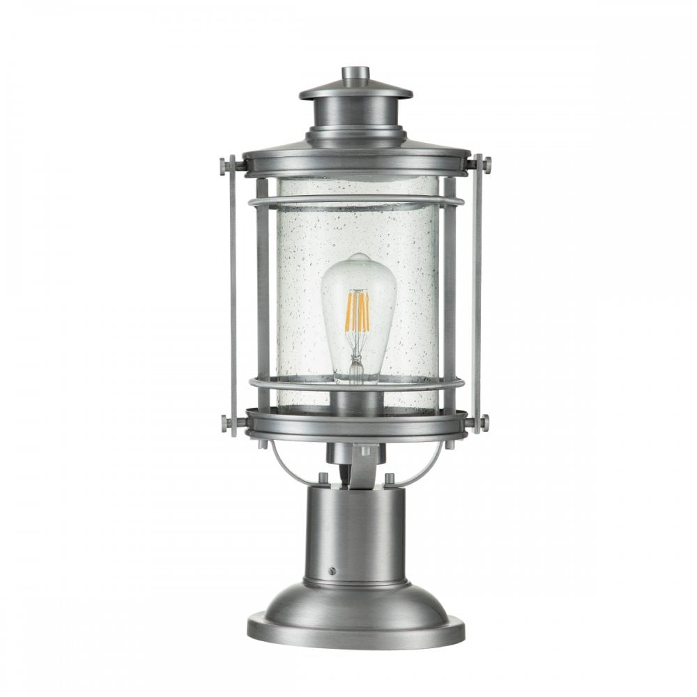 Quintiesse Booker Single Medium Pedestal Lantern - Aluminium