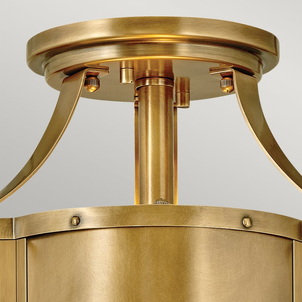 Quintiesse Chance 2 Light Semi-Flush Fitting - Heritage Brass