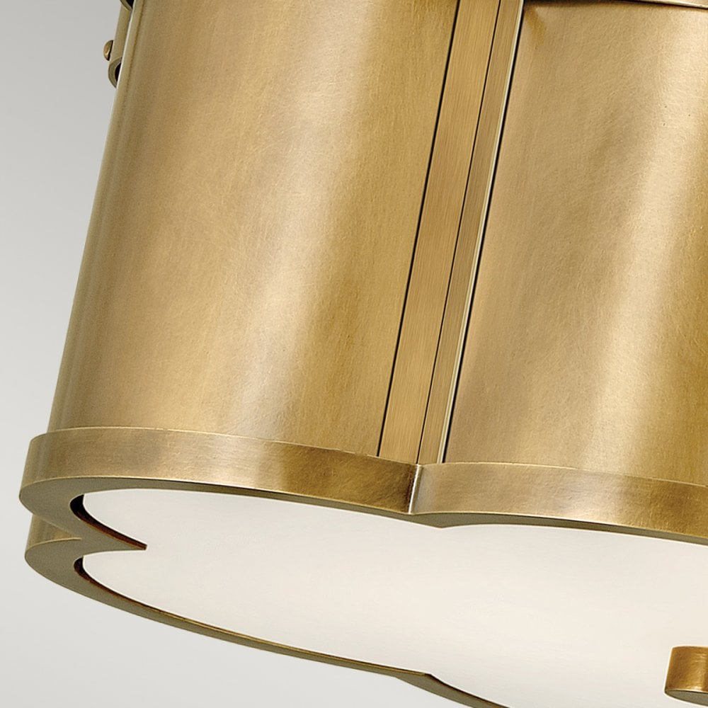 Quintiesse Chance 2 Light Semi-Flush Fitting - Heritage Brass