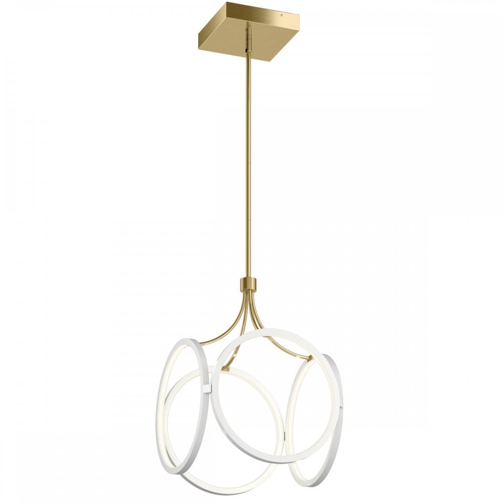 Quintiesse Ciri LED Pendant - White with Champagne Gold