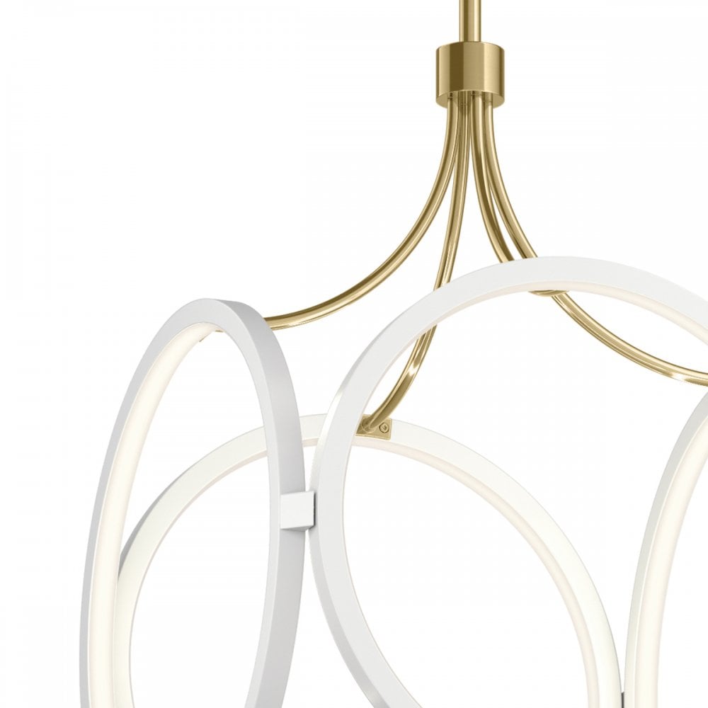 Quintiesse Ciri LED Pendant - White with Champagne Gold