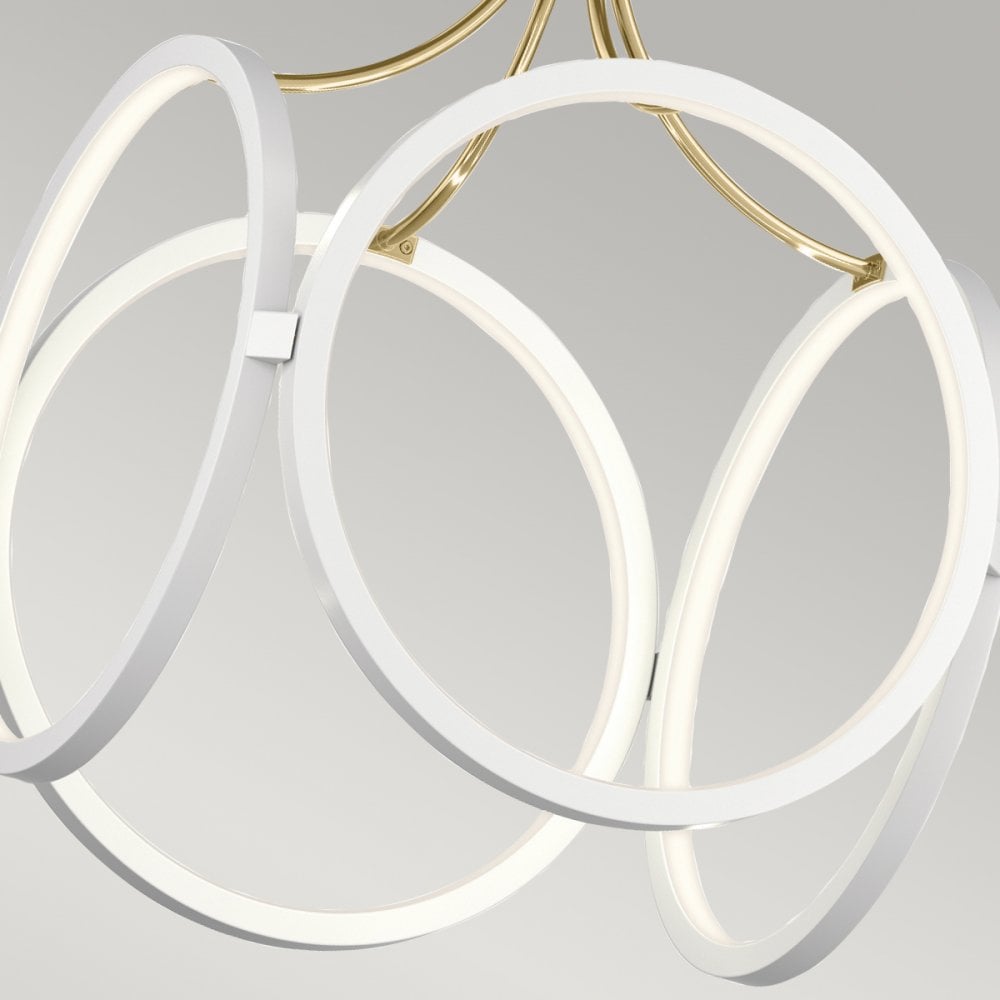 Quintiesse Ciri LED Pendant - White with Champagne Gold
