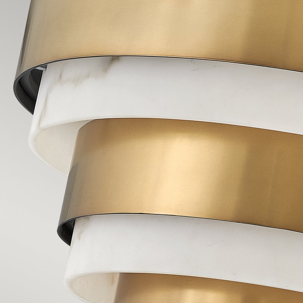 Quintiesse Echelon 3 Light Semi-Flush Fitting - Heritage Brass