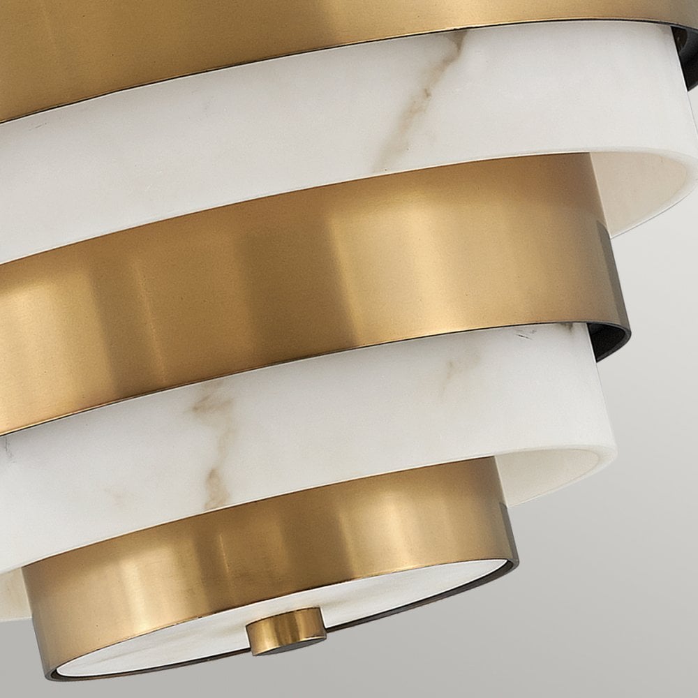 Quintiesse Echelon 3 Light Semi-Flush Fitting - Heritage Brass