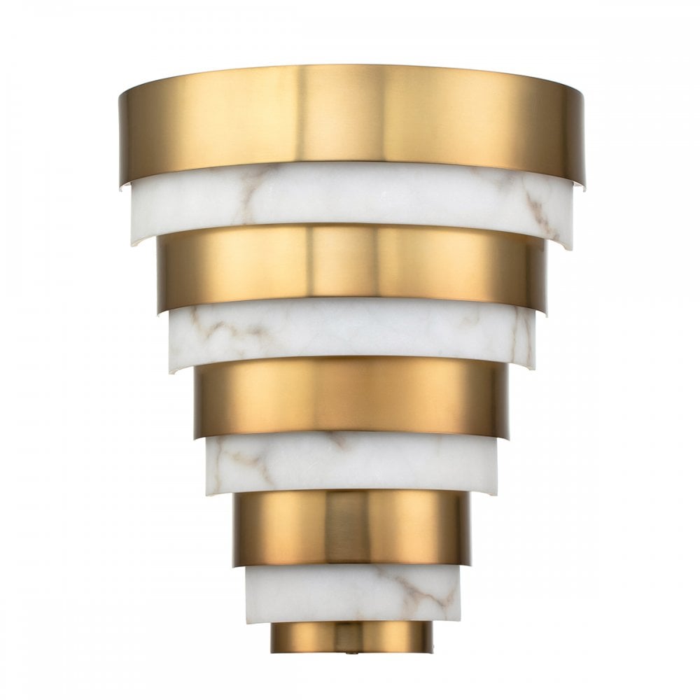 Quintiesse Echelon LED Wall Light - Heritage Brass