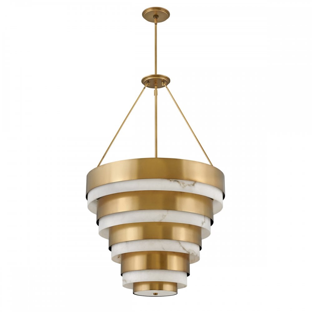 Quintiesse Echelon 8 Light Pendant - Heritage Brass