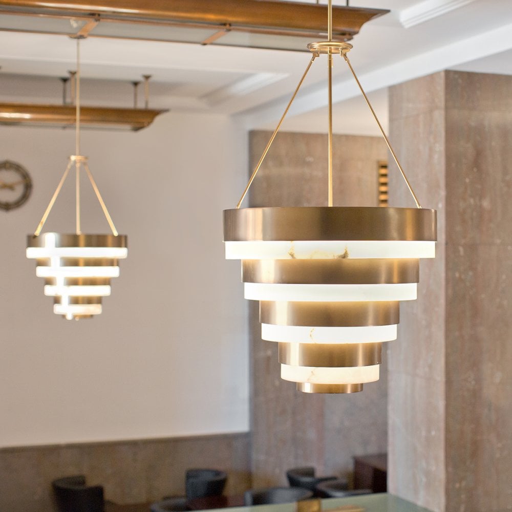 Quintiesse Echelon 8 Light Pendant - Heritage Brass