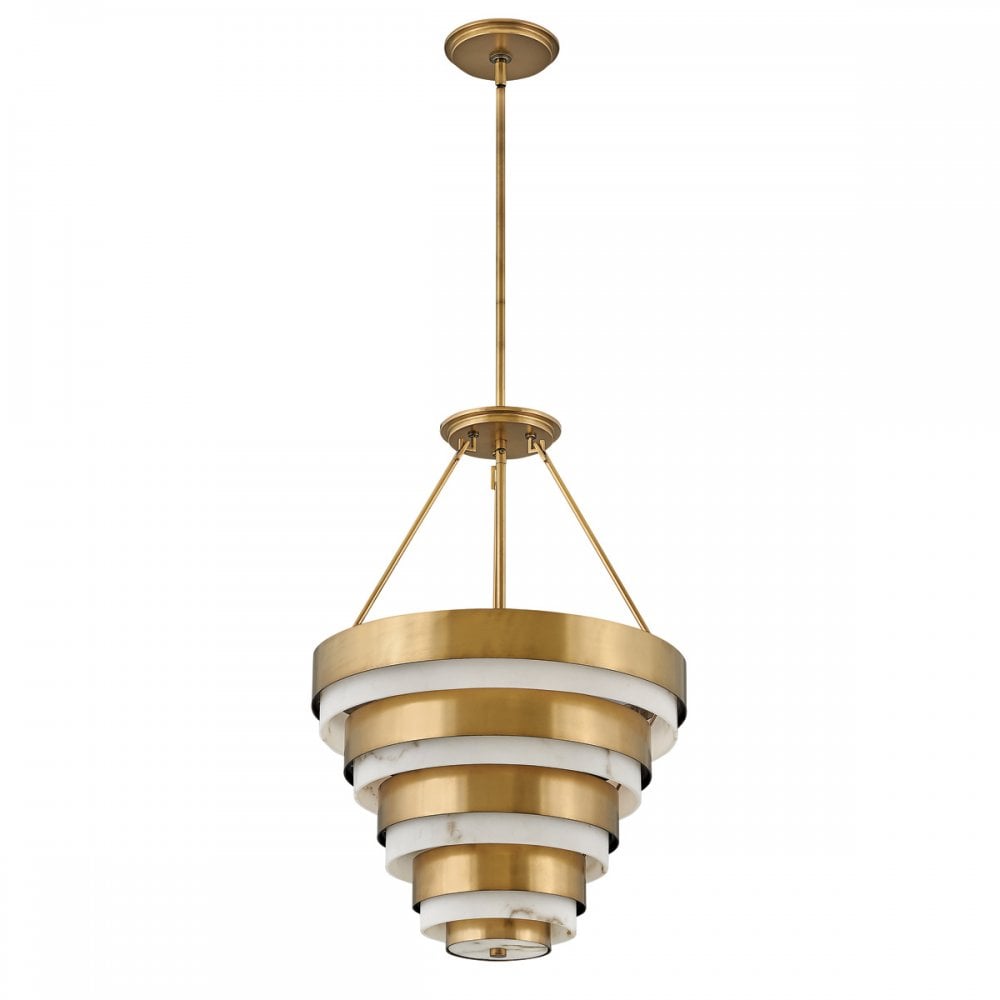 Quintiesse Echelon 4 Light Pendant - Heritage Brass
