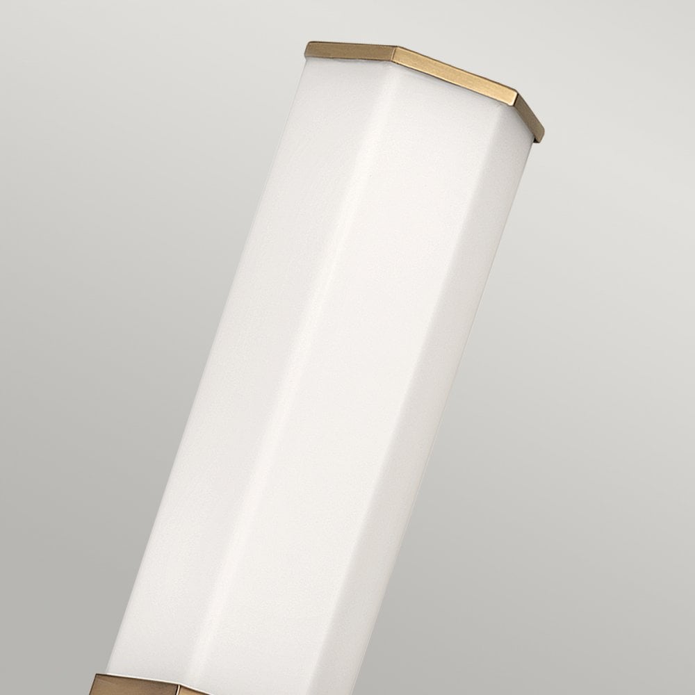 Quintiesse Facet Single LED Bathroom Wall Light - Heritage Brass