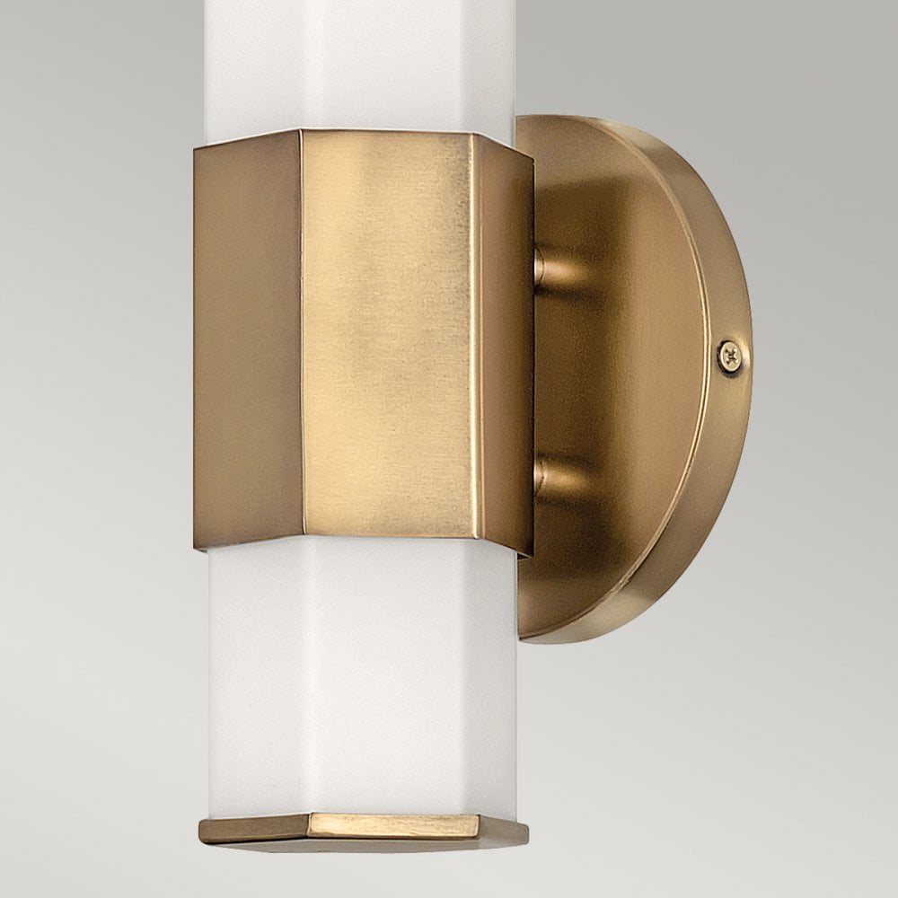 Quintiesse Facet Single LED Bathroom Wall Light - Heritage Brass