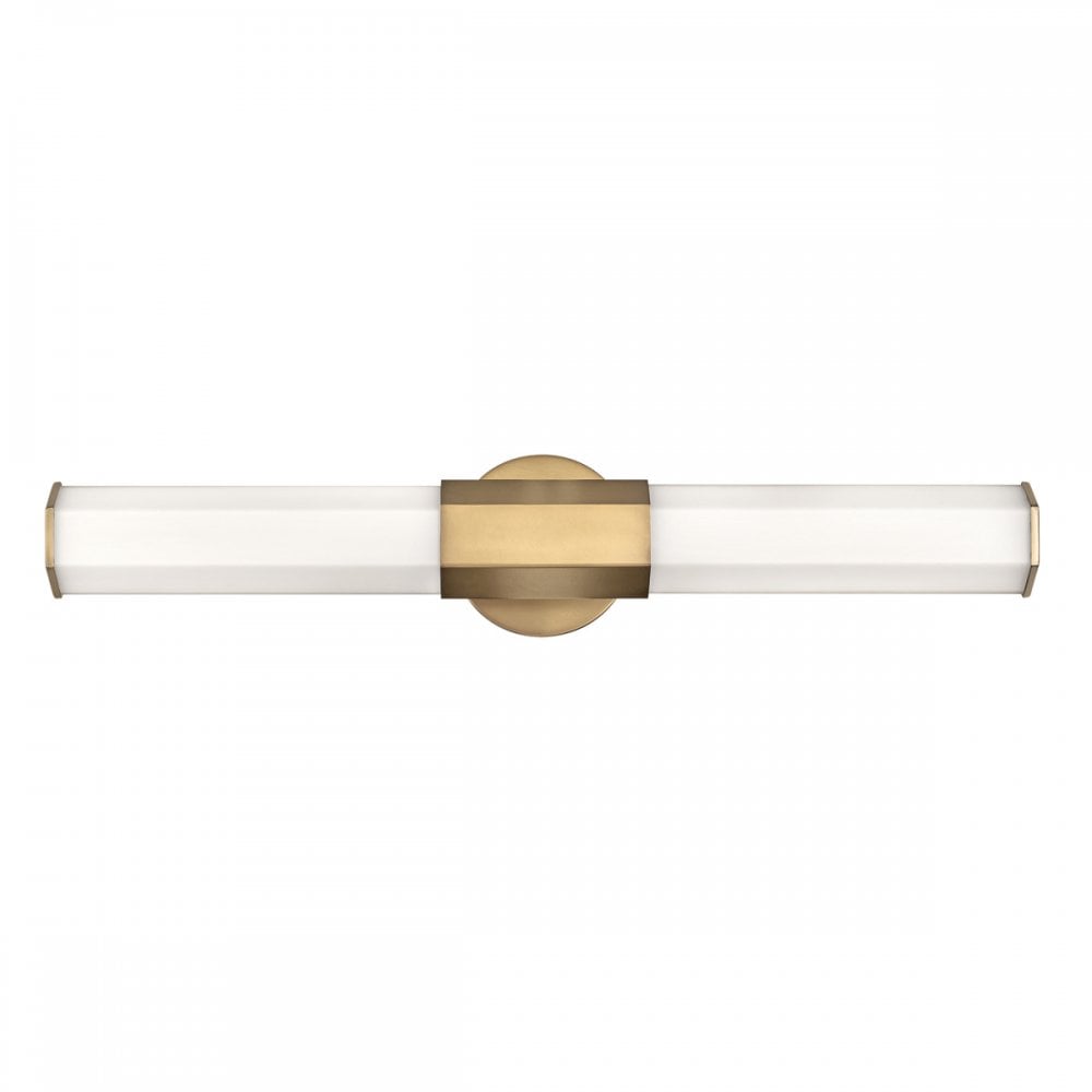 Quintiesse Facet Dual LED Bathroom Wall Light - Heritage Brass