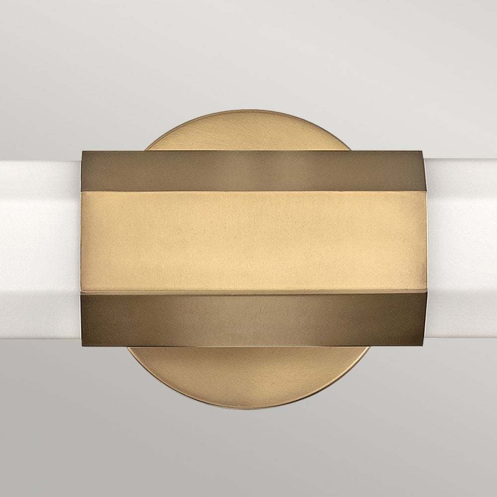 Quintiesse Facet Dual LED Bathroom Wall Light - Heritage Brass