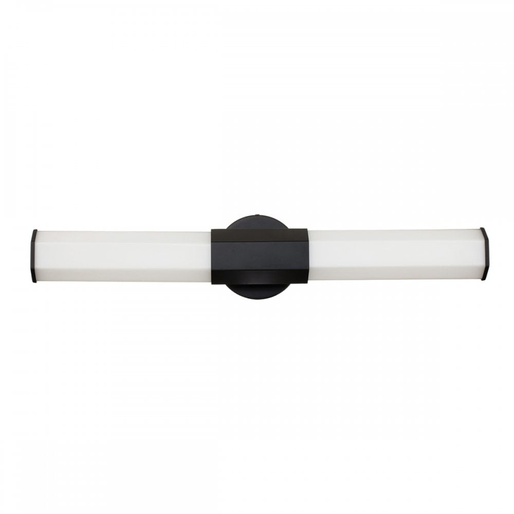 Quintiesse Facet Dual LED Bathroom Wall Light - Matt Black