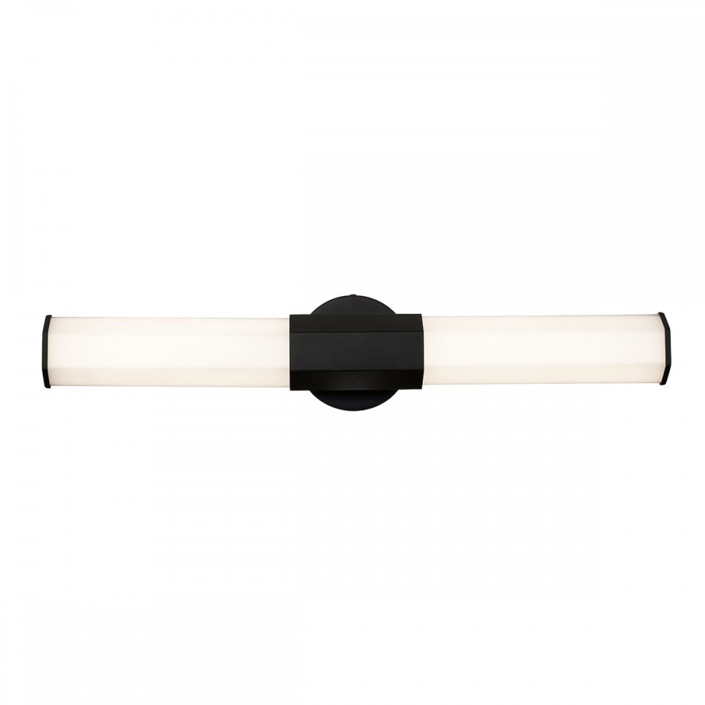 Quintiesse Facet Dual LED Bathroom Wall Light - Matt Black