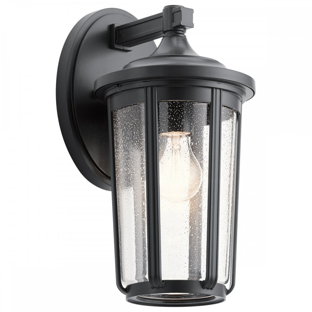 Quintiesse Fairfield Single Large Wall Lantern - Black
