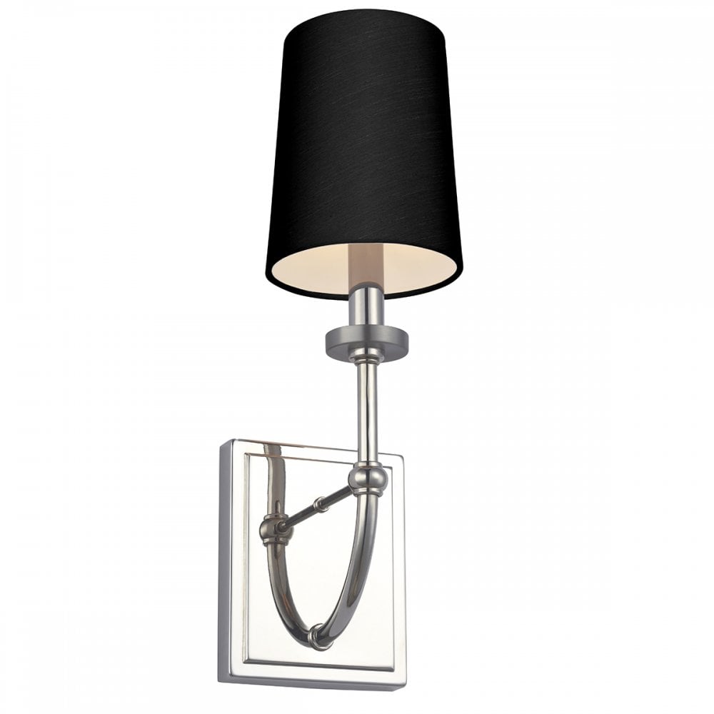 Quintiesse Felixstowe Single Bathroom Wall Light - Black Shade