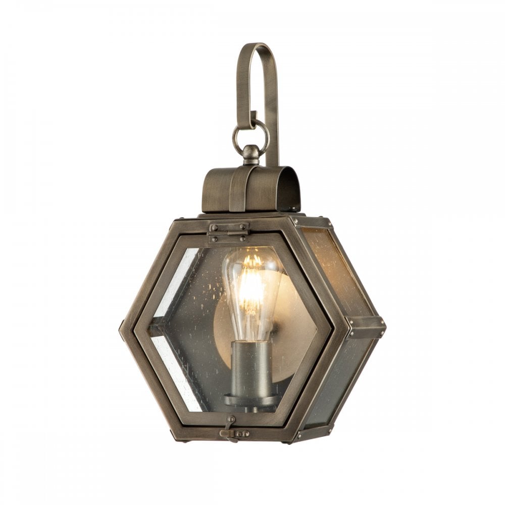 Quintiesse Heath Single Small Wall Lantern - Burnished Bronze